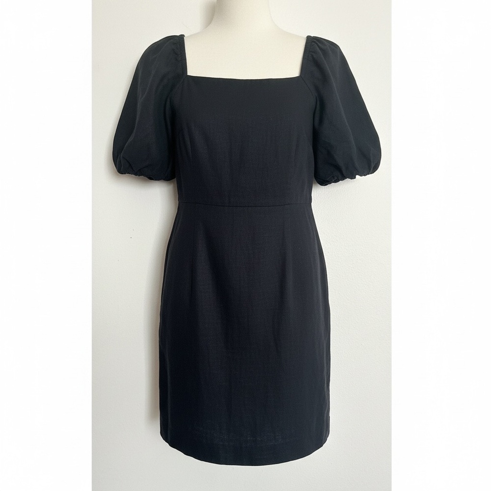 Abercrombie & Fitch Black Mini Dress with Puff Sleeves